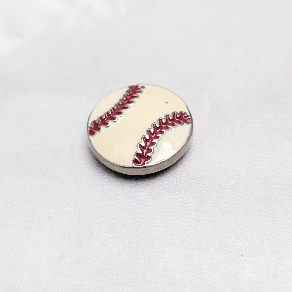 Snap Button Charm - Baseball Design - Picture 3 of 4